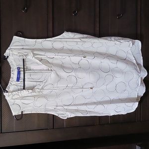 New white with black circles sleeveless top